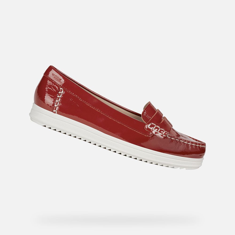 Geox Loafers Red Genova - Geox Womens Shoes - ONADJL962